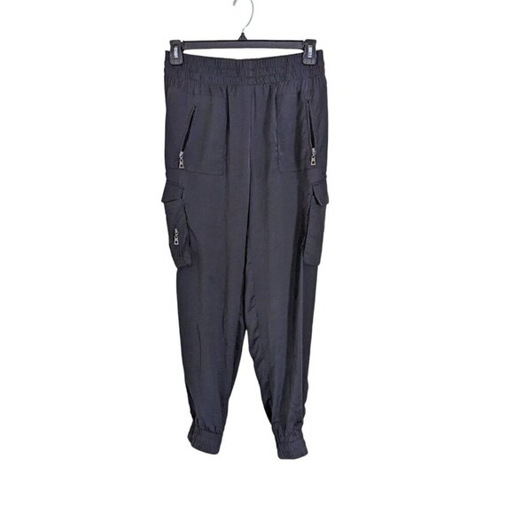 Womens Cargo Jogger Pants Size Medium Black Pull On Lightweight Rudsak - Picture 1 of 6